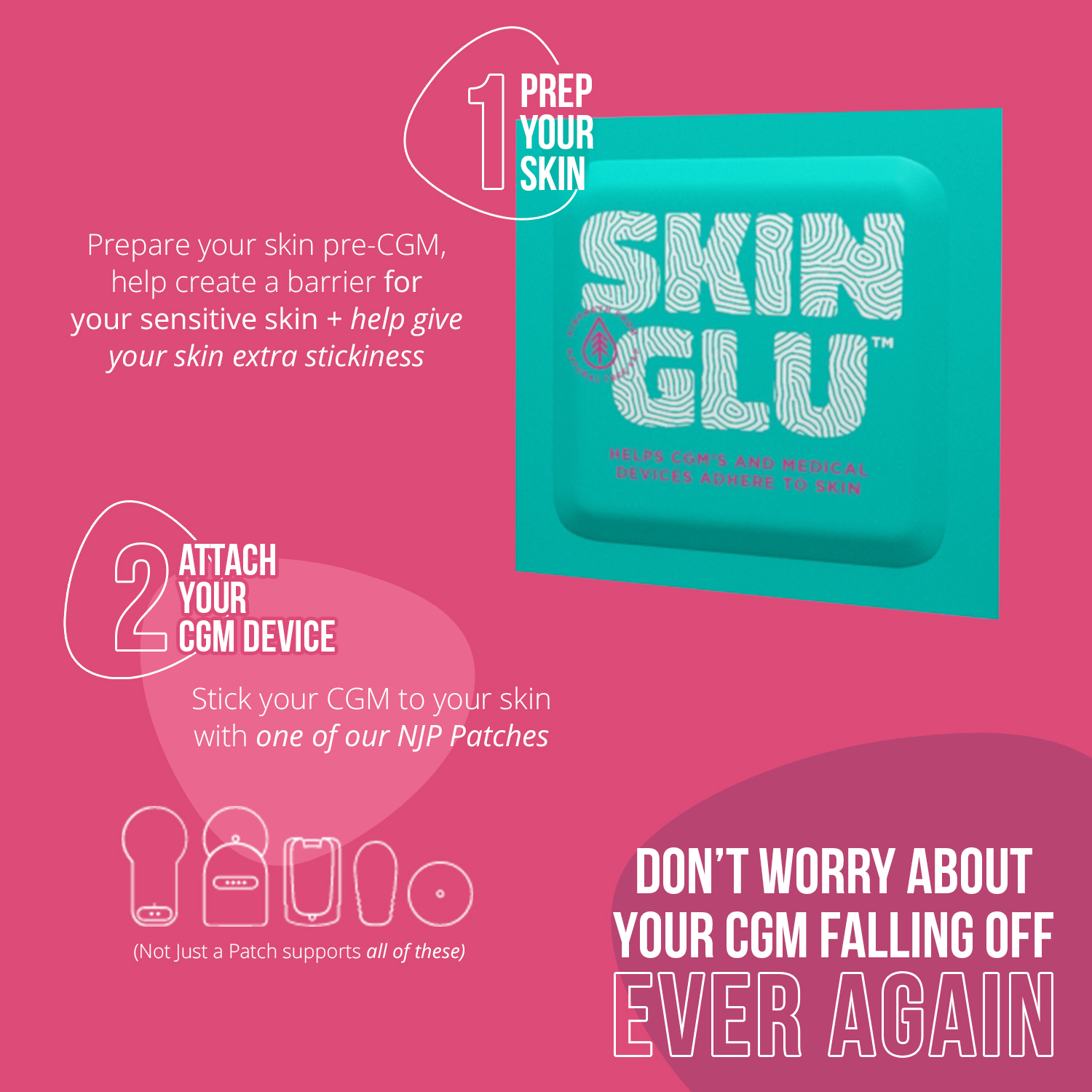 μαντηλάκια συγκόλλησης CGM Skin Glu