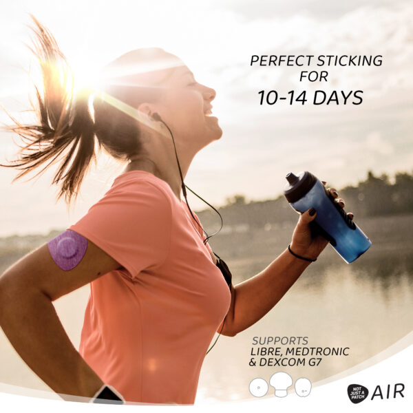 Air Αδιάβροχα Αυτοκόλλητα για Αισθητήρες Freestyle Libre 2 Plus, Medtronic Guardian, Dexcom G7, Dexcom ONE+, Sibionics GS1 & Medtrum TouchCare Nano – Μωβ - Image 4
