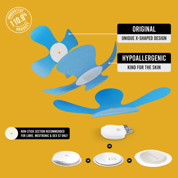 X-Patches Αδιάβροχο Αυτοκόλλητο για Omnipod, Libre & Medtronic – Μπλε - Image 2